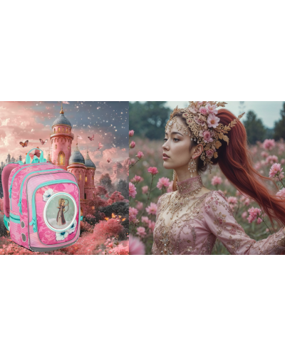 TOPGAL 🌸👑✨ ENDY 23005 🌸👑✨ kraľuj v škole s vlastnou rozprávkovou princeznou - školský batoh s vymeniteľnými obrázkami