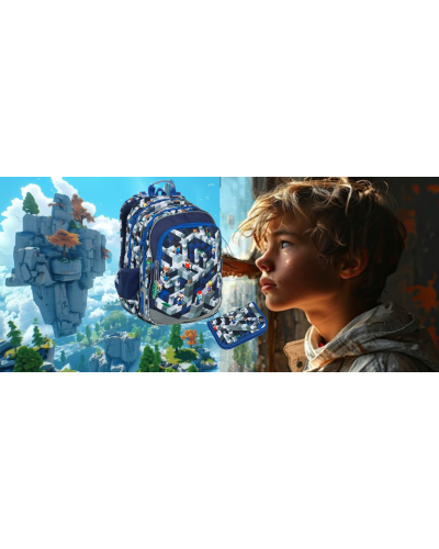 TOPGAL 🧩🌟 SmallSet - ELLY 19014 🧩🌟 školská sada pre chlapcov s postavičkami, blokmi a výbavou