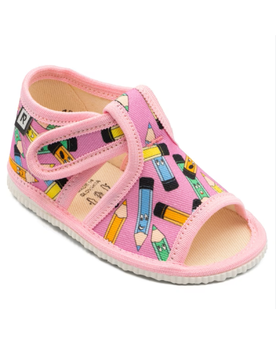 Detské prezuvky ✏️🌸 ceruzky ružové ✏️🌸 krôčiky fantázie k úspešnému štartu plného farieb