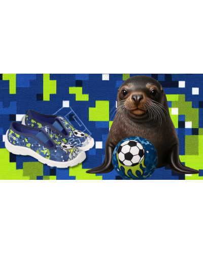 BEFADO ⚽🌊futbalová vlna radosti – chlapčenské papučky pre štýlový štart a pohodlné kroky za gólmi