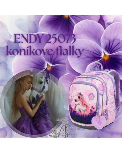 TOPGAL 💜 koníkove fialky 💜 školský batoh v odtieni snov, kde jemnosť fialových lupienkov objíma detskú fantáziu 🦄💜✨