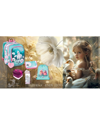 TOPGAL 🌾🦄🤍🦢 FullFitSet ENDY 22053 🌾🦄🤍🦢biely koník v lúčnom sne s dievčatkom a kačičkami, kde biely mak odhaľuje čaro vidieka 🦢🌾✨