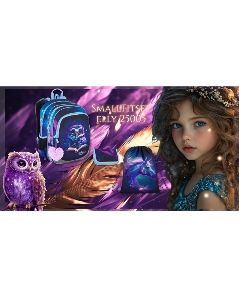 TOPGAL 💜🦉SmallFitSet ✨ ELLY 25005💜🦉sovička v kráľovstve fialových pierok a trblietavých snov