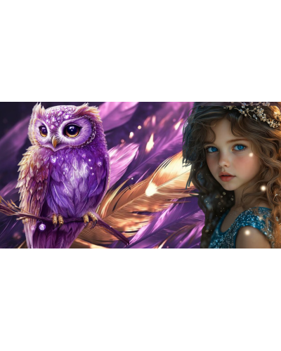 TOPGAL 💜🦉SmallFitSet ✨ ELLY 25005💜🦉sovička v kráľovstve fialových pierok a trblietavých snov