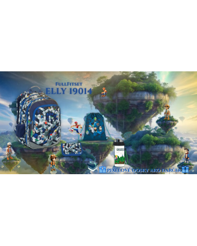 TOPGAL 💙FullFitset🌐✨🌐ELLY 19014💙pixelové kamarátstva a dobrodružné poznávanie vedomostí v magickom svete kociek 🌐🎒✨