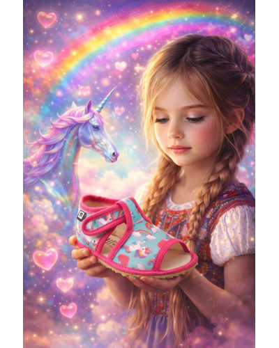 Detské prezuvky - 19-32 - jednorožec - inovatívne