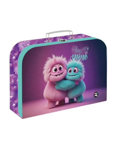 detský lamino kufrík A4 pre dievčatá v tyrkysovo ružovom dizajne na školské pomôcky a výtvarné potreby