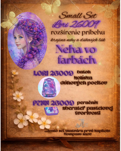 Dievčenský školský set s fialovým batohom a motýlikmi – rozprávkový dizajn pre dievčatá