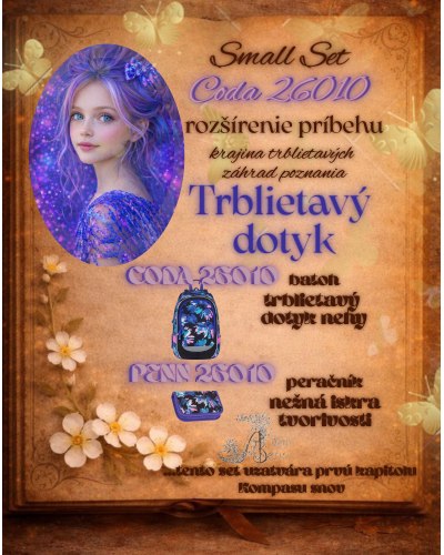 Rozprávkový školský set Topgal CODA 26010 Trblietavý dotyk – jemný dievčenský batoh s príbehom