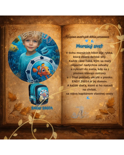 Rozprávkový Kompas snov – chlapčenský školský set Topgal Morský svet s batohom a peračníkom