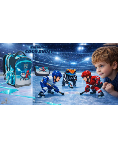 Rozprávkový kompas snov Ľadové vedomosti – školský set COCO 26017 pre chlapca hokejový motív