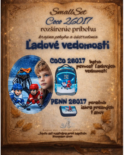 Rozprávkový kompas snov Ľadové vedomosti – školský set COCO 26017 pre chlapca hokejový motív