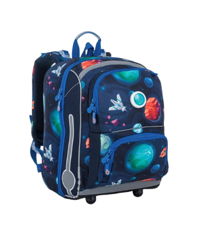 Rozprávkový kompas snov Galaxia poznania – školský set BEBE 26013 pre chlapca vesmírny motív