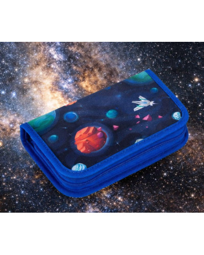Rozprávkový kompas snov Galaxia poznania – školský set BEBE 26013 pre chlapca vesmírny motív