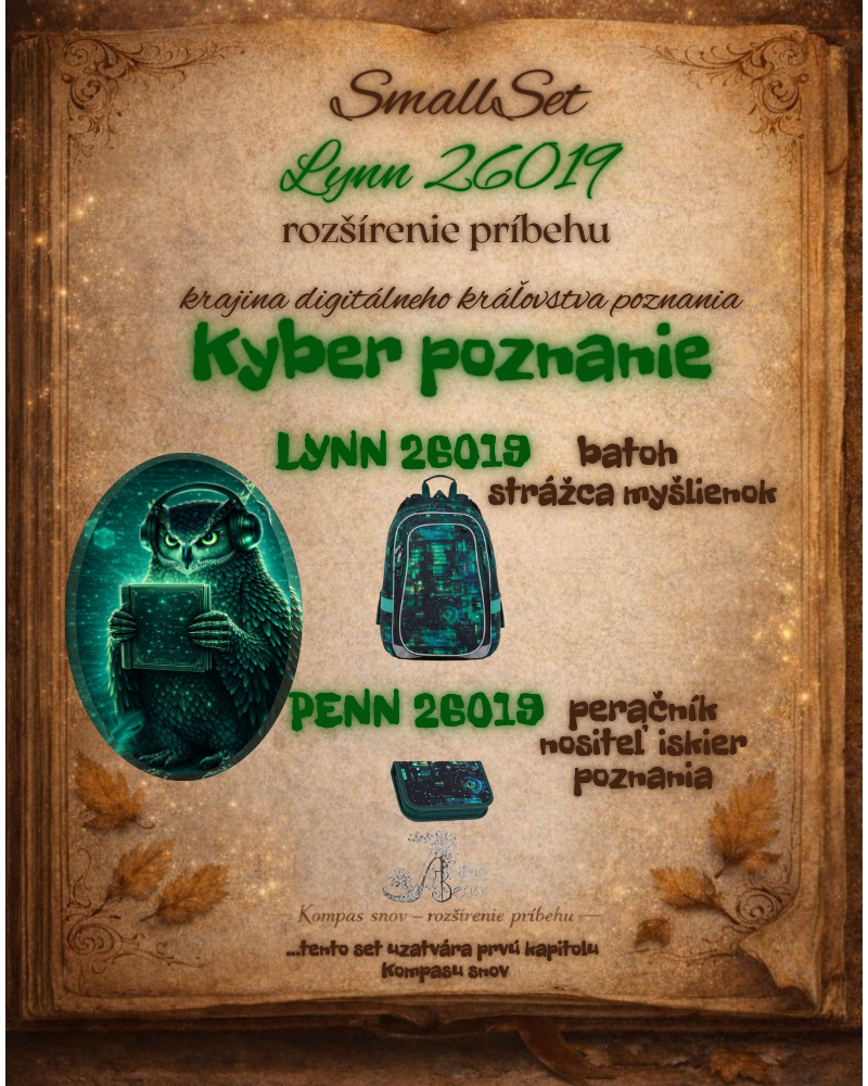 Rozprávkový kompas snov Kyber poznanie – školský set LYNN 26019 pre chlapca digitálny motív