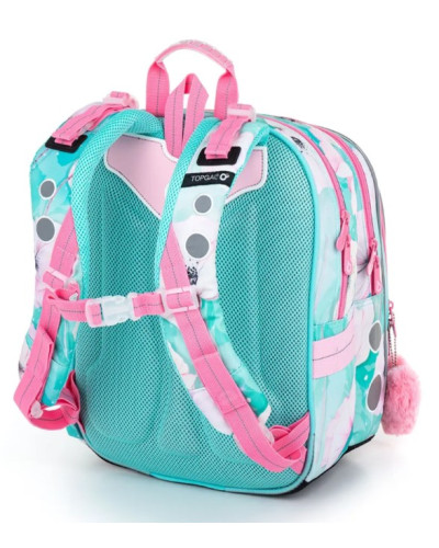 Dievčenský školský set Tichá nežnosť – tyrkysový batoh s bielym koníkom a ružový peračník s kvetmi 🌸🐴