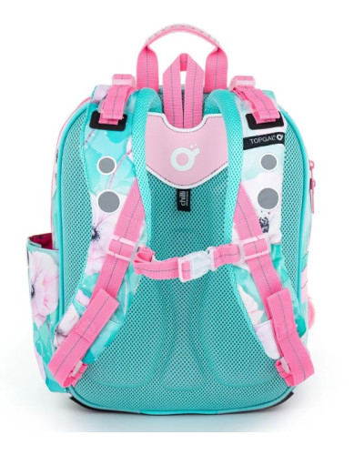 Dievčenský školský set Tichá nežnosť – tyrkysový batoh s bielym koníkom a ružový peračník s kvetmi 🌸🐴