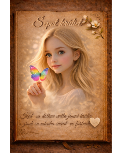 Dievčenský školský batoh s motýlikmi Šepot krídiel – set s peračníkom a doskami A4 A5