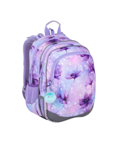 Dievčenský školský set TOPGAL ELLY 24050 Kráľovská iskra – batoh a peračník v jemnom fialovom dizajne