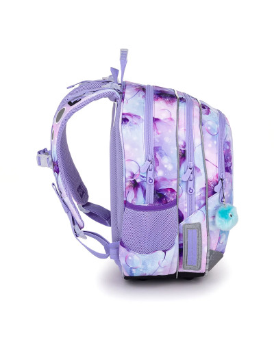 Dievčenský školský set TOPGAL ELLY 24050 Kráľovská iskra – batoh a peračník v jemnom fialovom dizajne