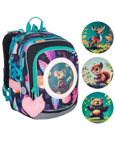 Dievčenský školský set TOPGAL ENDY24005 Horské objatie – batoh a peračník s horským motívom