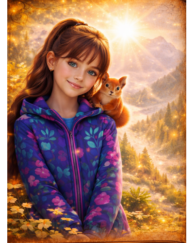 Dievčenský školský set TOPGAL ENDY24005 Horské objatie – batoh a peračník s horským motívom