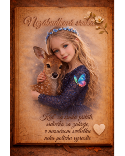 Nezábudková srnka – dievčenský školský set TOPGAL ENDY23002 s batohom a peračníkom, nočný motív srnky pod mesiacom