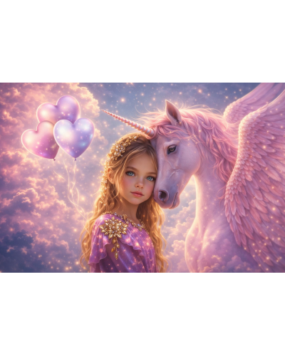 Dievčenský školský set TOPGAL ENDY20002 Krídla jednorožca s batohom a peračníkom v ružovo-fialovom fantasy dizajne