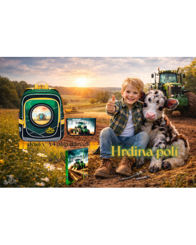 Hrdina polí TOPGAL ENDY23015 chlapčenský školský set s traktorom a farmárskym motívom