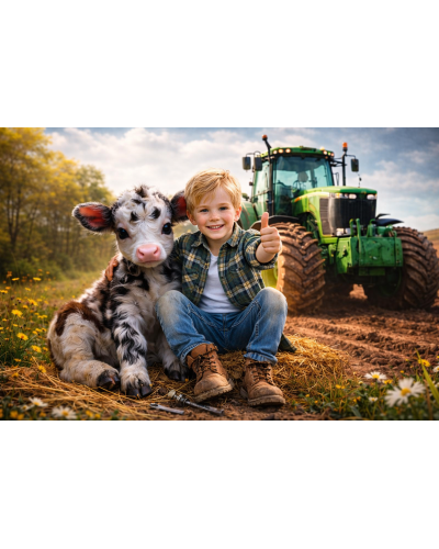 Hrdina polí TOPGAL ENDY23015 chlapčenský školský set s traktorom a farmárskym motívom