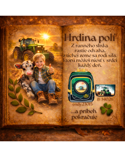 Hrdina polí TOPGAL ENDY23015 chlapčenský školský set s traktorom a farmárskym motívom