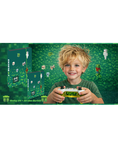 Bloková realita TOPGAL MIRA20046 chlapčenský školský set pixelový dizajn