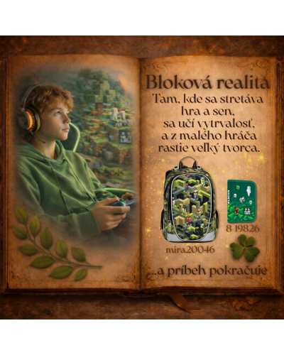 Bloková realita TOPGAL MIRA20046 chlapčenský školský set pixelový dizajn