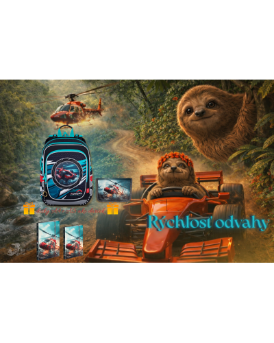 Rýchlosť odvahy školský set TOPGAL ENDY25013 chlapčenský batoh s peračníkom