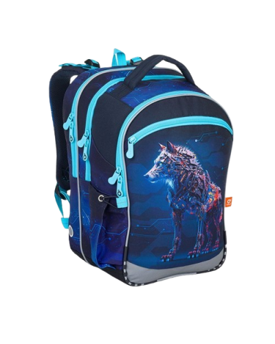 TOPGAL COCO24016 školský batoh s vlkom pre chlapca – školský set 1. stupeň ZŠ