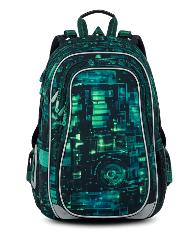 TOPGAL LYNN26019 chlapčenský školský set – školský batoh s neónovým digitálnym motívom