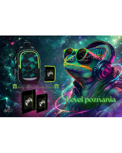 Chlapčenský školský set TOPGAL CODA25019 Level poznania – ergonomický batoh s herným motívom a moderným dizajnom