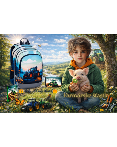 Chlapčenský školský set TOPGAL ELLY25015 Farmárske šťastie – ergonomický batoh s farmárskym motívom