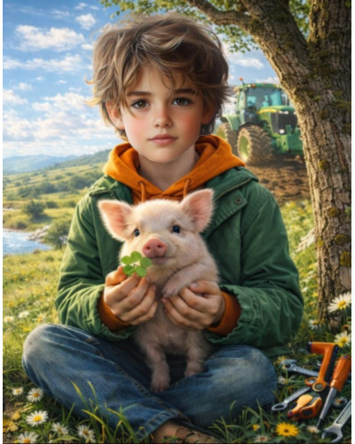 Chlapčenský školský set TOPGAL ELLY25015 Farmárske šťastie – ergonomický batoh s farmárskym motívom