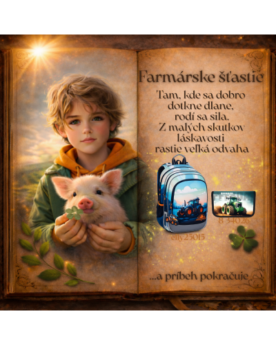 Chlapčenský školský set TOPGAL ELLY25015 Farmárske šťastie – ergonomický batoh s farmárskym motívom