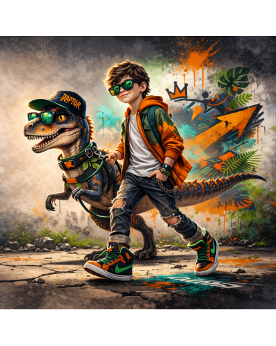 Chlapčenský školský set TOPGAL COCO25016 Raptorova odvaha – ergonomický batoh s motívom dinosaura