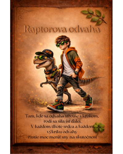 Chlapčenský školský set TOPGAL COCO25016 Raptorova odvaha – ergonomický batoh s motívom dinosaura