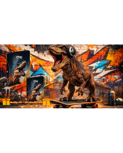 Chlapčenský školský set TOPGAL COCO25016 Raptorova odvaha – ergonomický batoh s motívom dinosaura