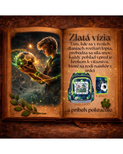 Chlapčenský školský set TOPGAL ENDY24015 Zlatá vízia – ergonomický batoh s moderným športovým motívom