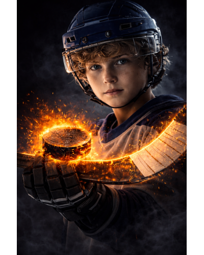 Plameň víťazstva TOPGAL COCO26017 chlapčenský školský set s hokejovým motívom – ergonomický batoh a peračník pre 1. stupeň ZŠ