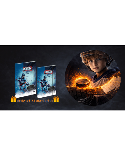 Plameň víťazstva TOPGAL COCO26017 chlapčenský školský set s hokejovým motívom – ergonomický batoh a peračník pre 1. stupeň ZŠ