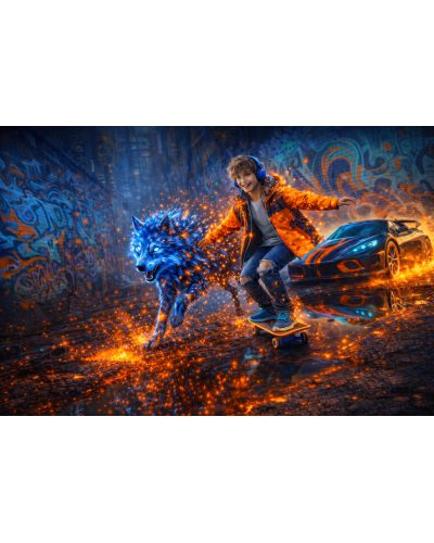 TOPGAL COCO24016 školský batoh s vlkom pre chlapca – školský set 1. stupeň ZŠ