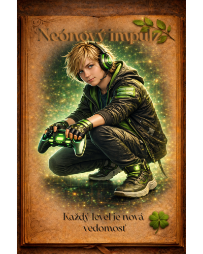 TOPGAL LYNN26019 chlapčenský školský set – školský batoh s neónovým digitálnym motívom