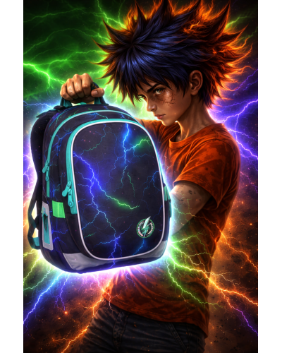 Bleskový šprint školský set TOPGAL MIRA24019 chlapčenský batoh s motívom bleskov