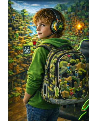 Bloková realita TOPGAL MIRA20046 chlapčenský školský set pixelový dizajn